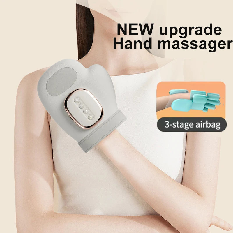 Electric Hand Massager With Airbag Compression Warm Heating Cordless Glove Massager Application for Palm Finger Relaxation Gift