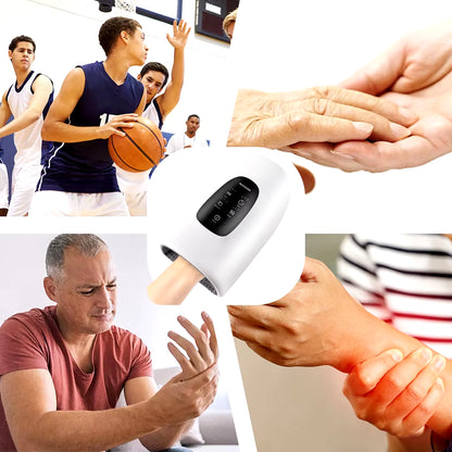 Wireless Electric Hand Massager Air Compression 3 Level Hot Compress Palm Acupoint Massager Help Finger Numbness Hand Massage