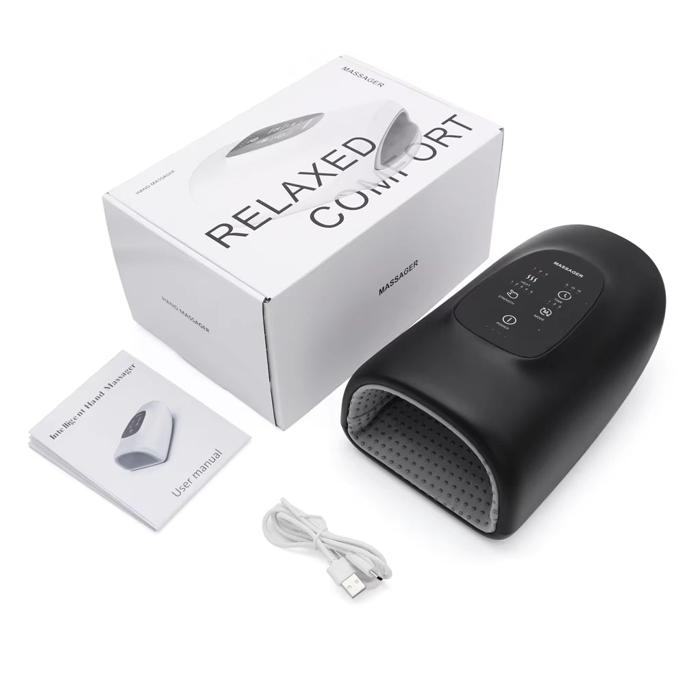 Wireless Electric Hand Massager Air Compression 3 Level Hot Compress Palm Acupoint Massager Help Finger Numbness Hand Massage